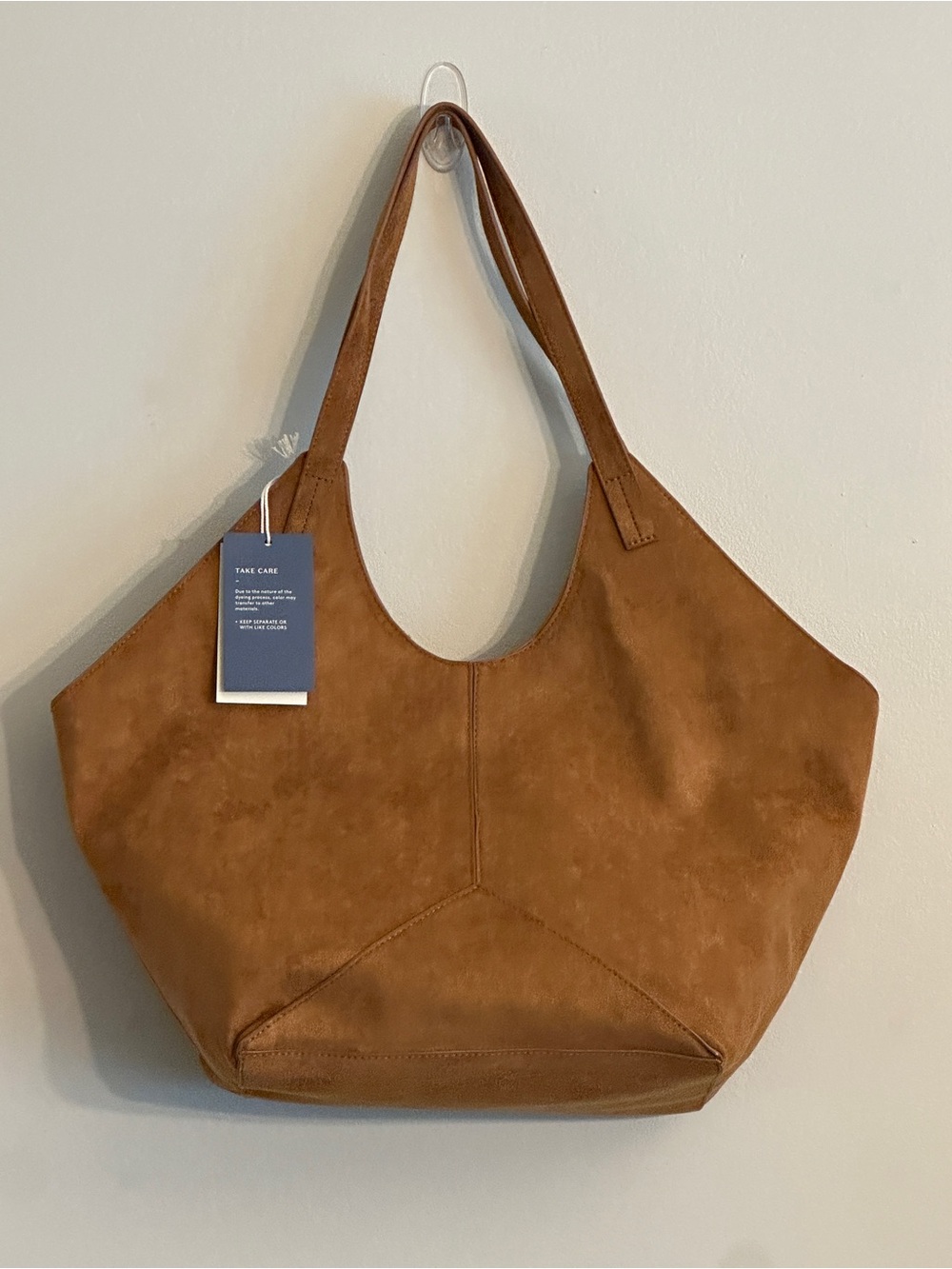 Universal Thread Cognac Suede-Look Shoulder Tote NWT